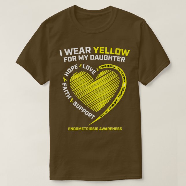 Womens I Wear Yellow For My Daughter Parent Endome T-Shirt (Design Front)