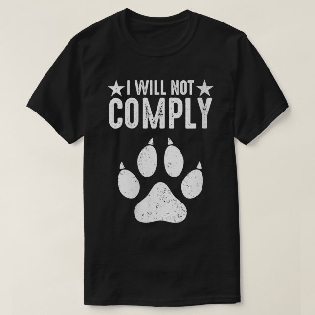 Womens I Will Not Comply VNeck  T-Shirt (Design Front)