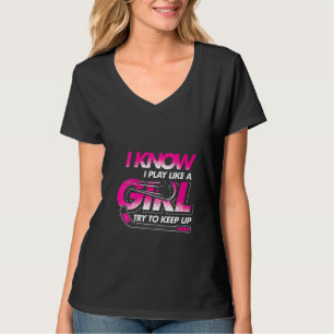 Womens Ice Hockey Player Women Girls Kids Funny Ho T-Shirt