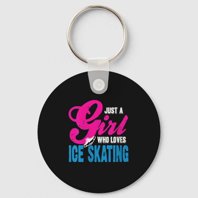 Womens Ice Skating Girl Who Glides With Grace And  Key Ring (Front)