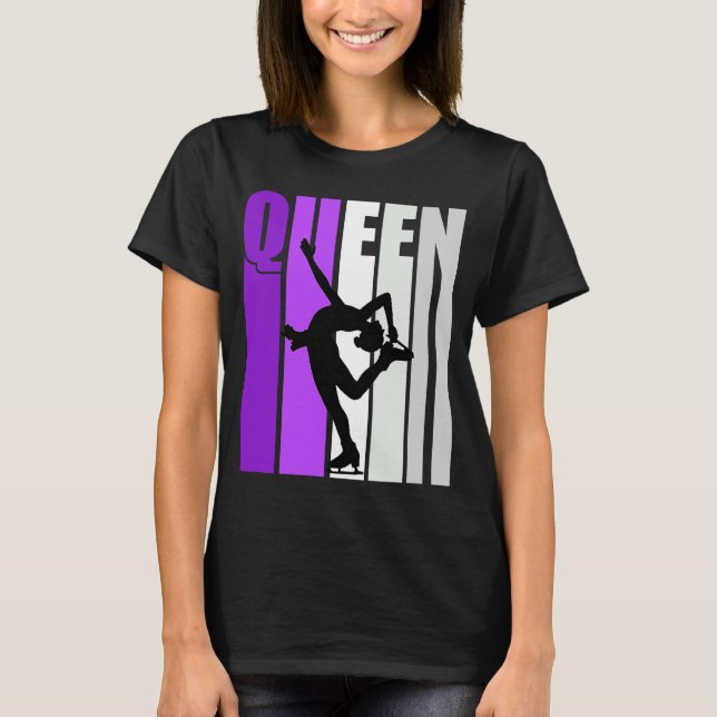 Womens Ice Skating Queen Mauve Birthday Competitio T-Shirt (Front)
