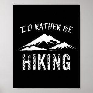Womens I'd Rather Be Hiking V-neck Poster