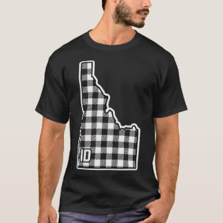 Womens Idaho Gingham Plaid Style Chequered ID Stat T-Shirt