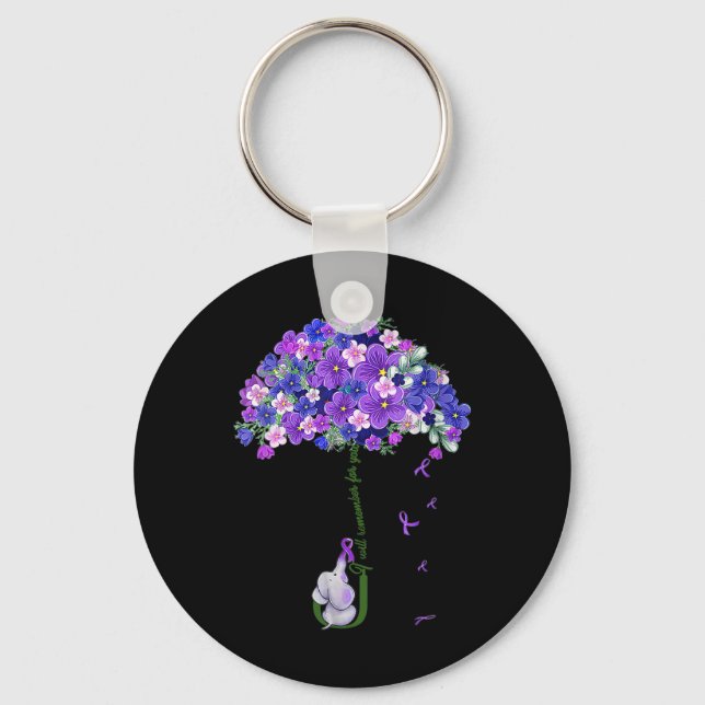 Womens Ill Remember For You Purple Elephant Heimer Key Ring (Front)