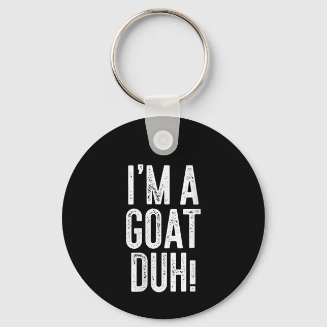 Womens Im A Goat Duh! Costume Gift Key Ring (Front)