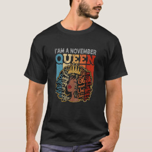 Womens I'm A November Queen Proud Melanin Junenth T-Shirt