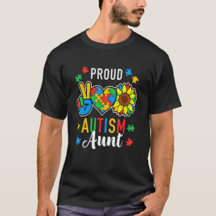 Womens I'm A Proud Autism Aunt Autism Awareness 1 T-Shirt