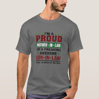 Womens I'm A Proud Mother In Law Of A Freaking Awe T-Shirt