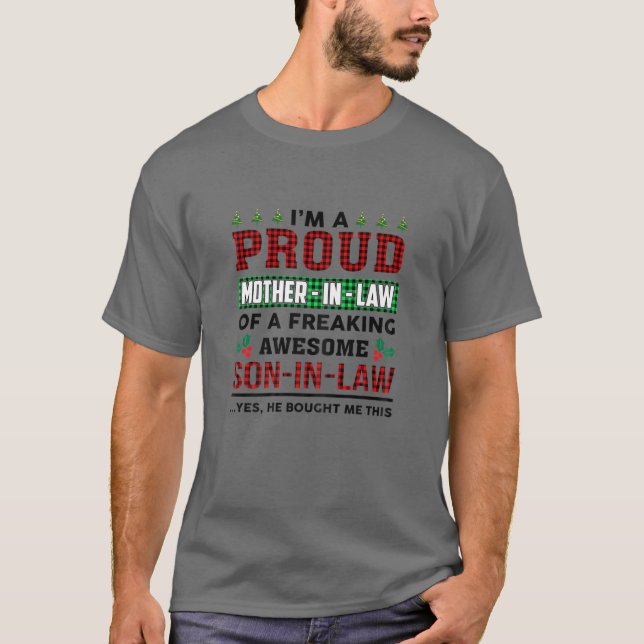 Womens I'm A Proud Mother In Law Of A Freaking Awe T-Shirt (Front)