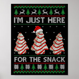 Womens I'm Just Here For The Snack Christmas Cakes Poster