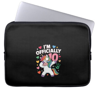 Womens I'm Officially 10 Unicorn Dabbing 10 Birthd Laptop Sleeve