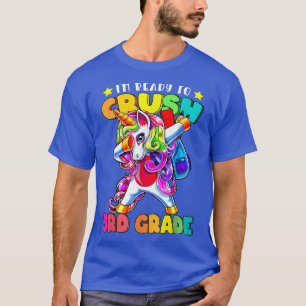 Womens I'm Ready To Crush 3rd Grade Unicorn Back T T-Shirt