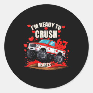 Women's I'm Ready To Crush 6 7 Hearts Truck Funny  Classic Round Sticker
