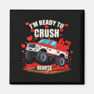 Women's I'm Ready To Crush 6 7 Hearts Truck Funny  Magnet