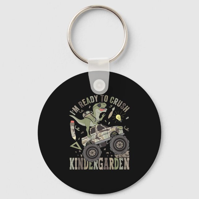 Womens Im Ready To Crush Kindergarten Monster Truc Key Ring (Front)
