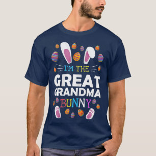 Womens I'm The Great Grandma Bunny Matching Family T-Shirt