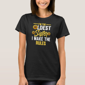 Womens I'm The Oldest Sister I Make The Rules Moth T-Shirt