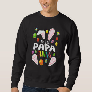 Womens I'm The Papa Bunny Funny Matching Family E Sweatshirt