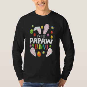 Womens I'm The Papaw Bunny Funny Matching Family T-Shirt
