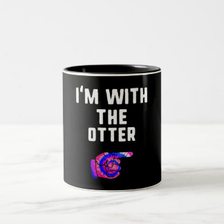 Womens Im With otter| Halloween Matching Two-Tone Coffee Mug