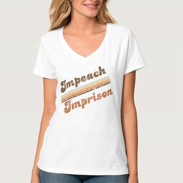Women's Impeach | Imprison V-Neck T-Shirt (Front)