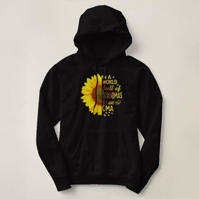 Womens In a world full of grandmas be Oma Sunflowe Hoodie (Design Front)