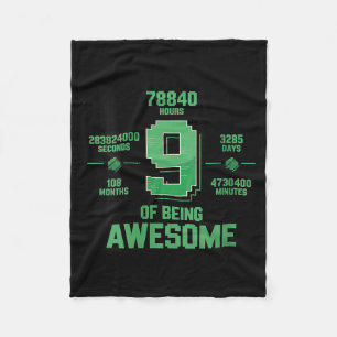 Womens In My 9th Birthday Era Boy Bday Nine Happy  Fleece Blanket