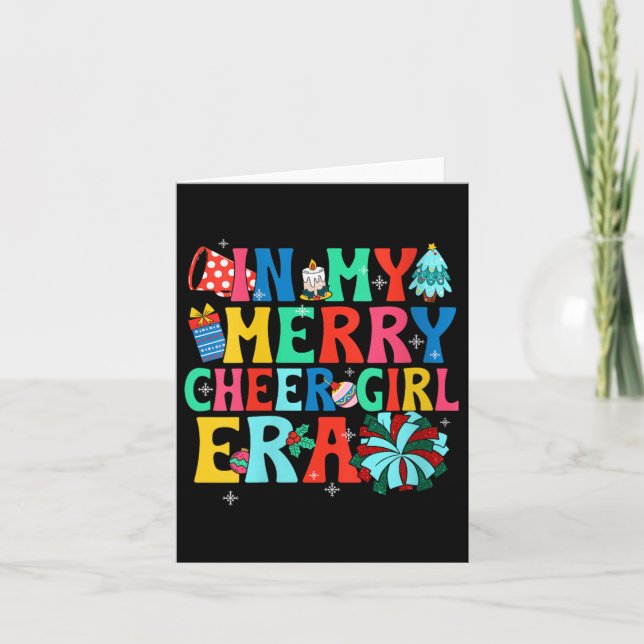 Womens In My Merry Cheer Girl Era Christmas Cheerl Card (Front)
