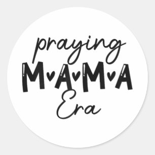 Womens In My Praying Mama Era Mum Christian Mother Classic Round Sticker