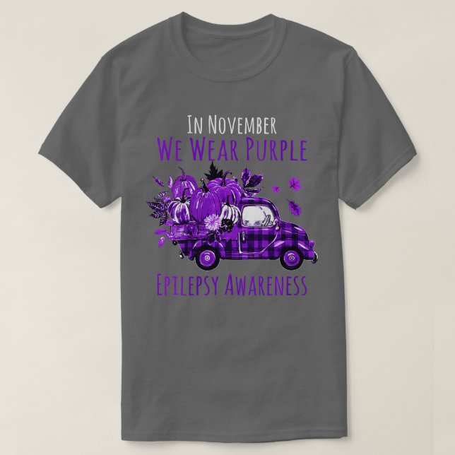 Womens In November We Wear Purple Truck Epilepsy A T-Shirt (Design Front)