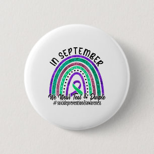Womens In September We Wear Teal And Purple Suicid 6 Cm Round Badge