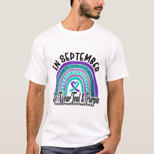 Womens In September We Wear Teal Purple Suicide Pr T-Shirt