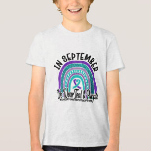 Womens In September We Wear Teal Purple Suicide Pr Tri-Blend Shirt