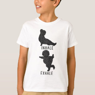 Womens Inhale Exhale Labradoodle Yoga Dog Tee Shir