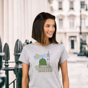 Women's Islamic T-Shirt: Masjid an-Nabawi & Peace T-Shirt
