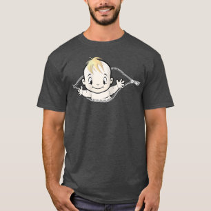 Womens It's A Boy Baby Peeking From My Belly Funny T-Shirt