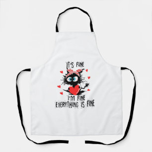 Womens It's Fine I'm Fine Everything Is Fine Valen Apron