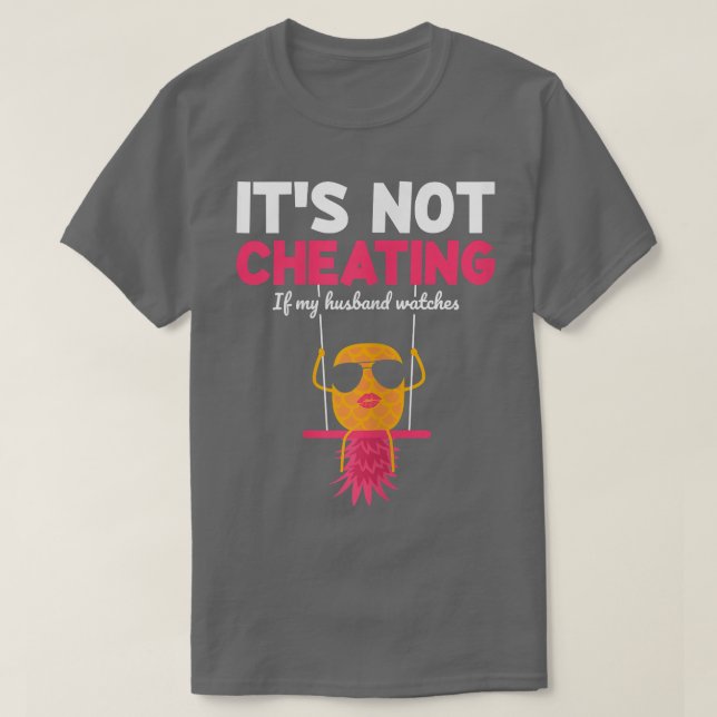 Womens It's Not Cheating If My Husband Watches Swi T-Shirt (Design Front)