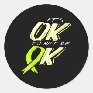 Womens Its Ok To Not Be Ok Mental Health Awareness Classic Round Sticker