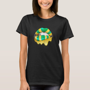 Womens Jamaican Flag Lips  Women Girls Jamaica 1 T-Shirt