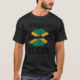 Womens Jamaican Queen Jamaica Flag Pride Vintage G T-Shirt