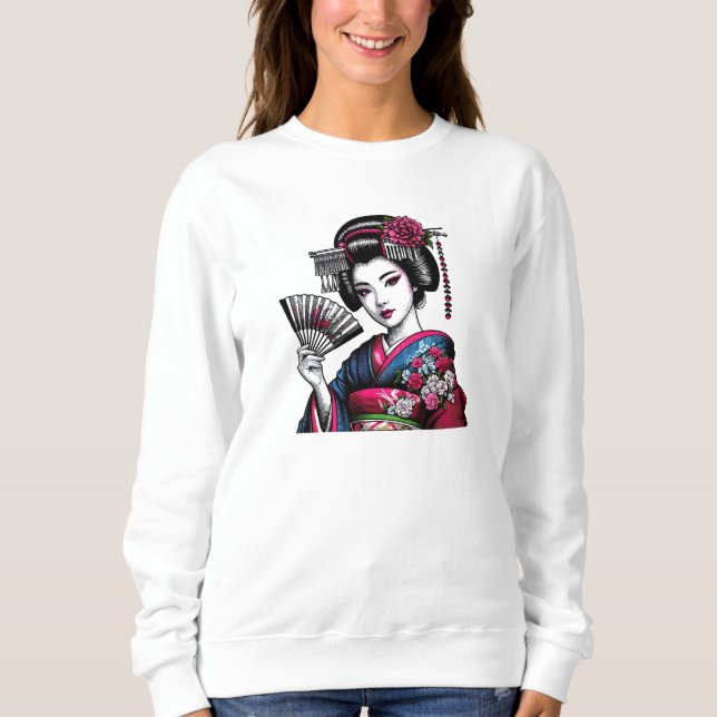 Women's Japanese Geisha Sweatshirt  (Front)