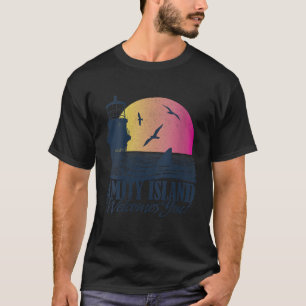 Womens Jaws Amity Island Welcomes You Sunset VNeck T-Shirt