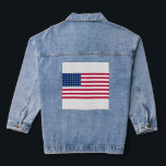 Women's jeans jacket, USA flag (Jacket) Denim Jacket<br><div class="desc">Style: Women's jeans jacket (Jean Jacket) This women's custom jeans jacket is your personal fashion statement! Personalize there with style create by Designer Carlos Vieira Mendes, quality in our online shop your image or favorite. Highlight your individuality with this jeans jacket in cotton blend. Size and Cutting The model measures...</div>