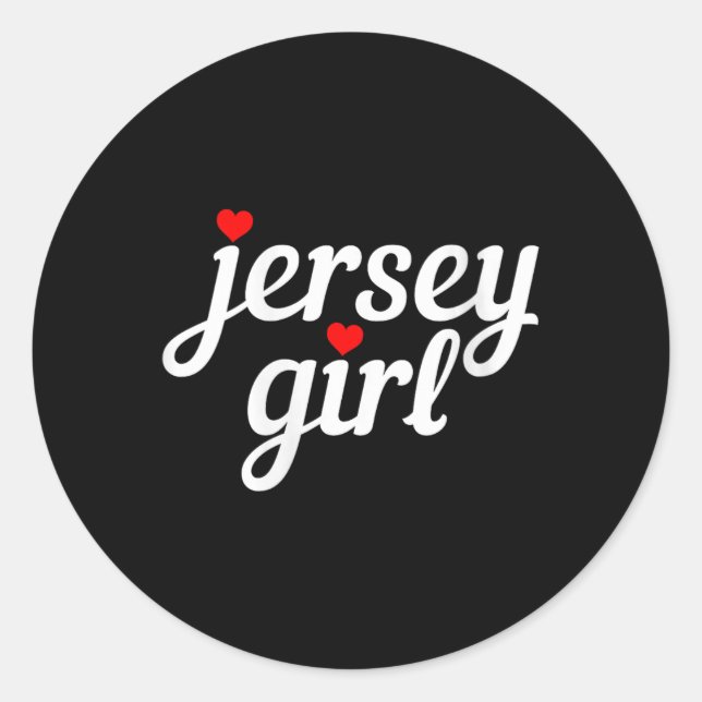 Womens Jersey Girl New Jersey Heart Funny Cute New Classic Round Sticker (Front)