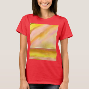 Women's Jersey T-shirt Sun Lake Art Yellow + TEXT