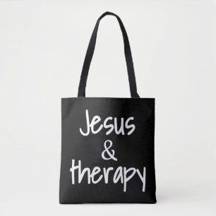 Womens Jesus And Therapy Christian Humor For Chris Tote Bag