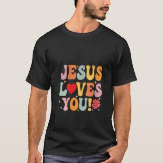 Womens Jesus Loves You Christian Kids Women Religi T-Shirt
