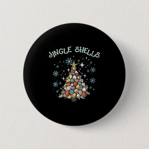 Womens Jingle Shells Christmas Tree Snowflakes Cel 6 Cm Round Badge