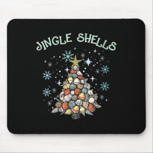 Womens Jingle Shells Christmas Tree Snowflakes Cel Mouse Pad